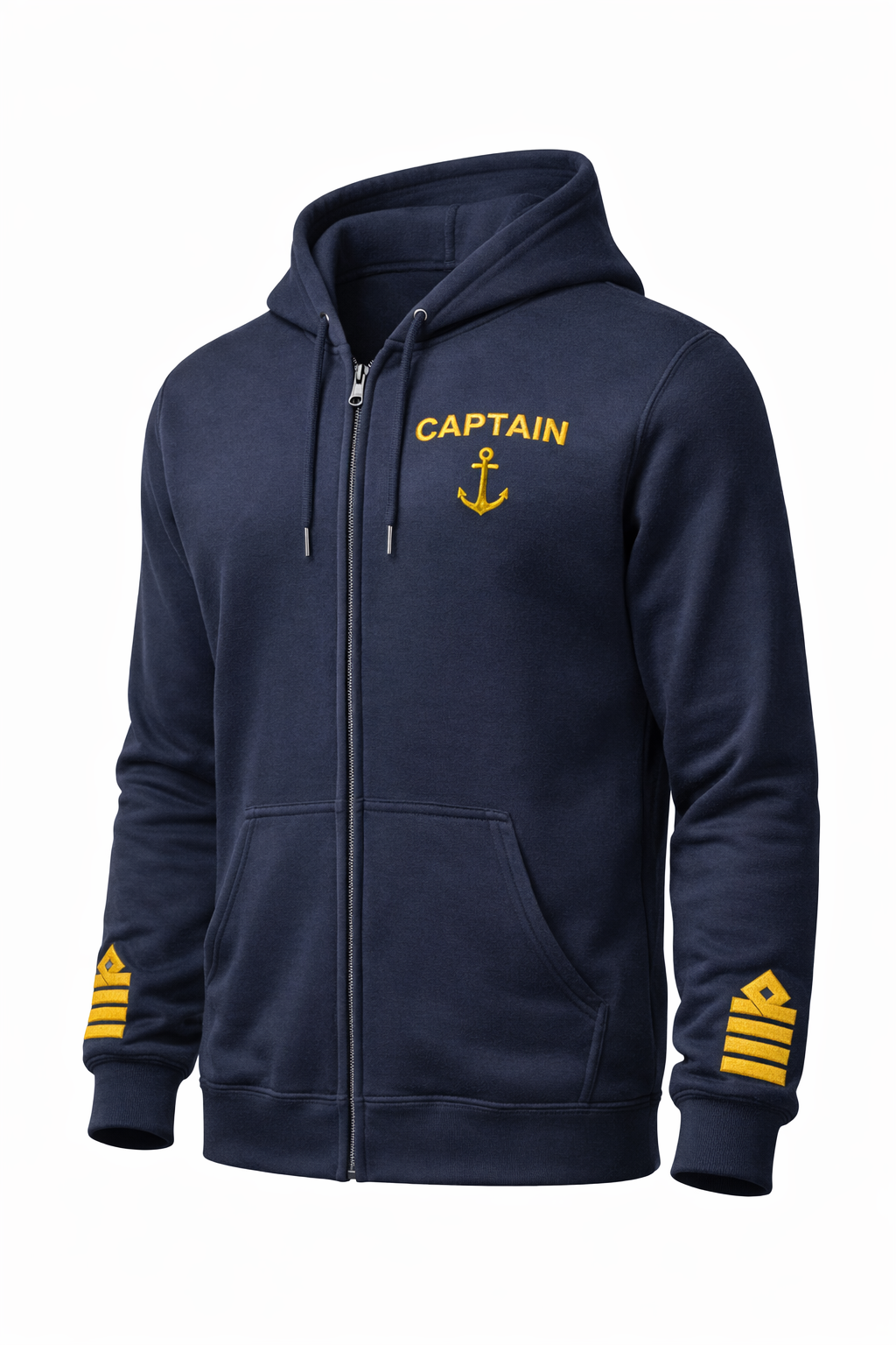 Captain Uniform Zip Hoodie – Epaulettes & Rank Embroidery