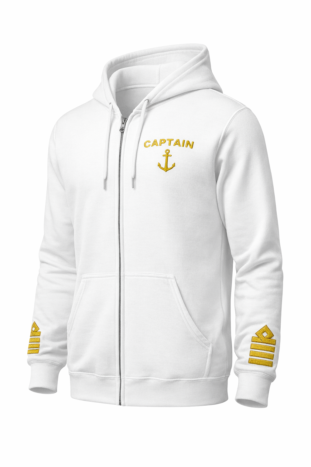 Captain Uniform Zip Hoodie – Epaulettes & Rank Embroidery
