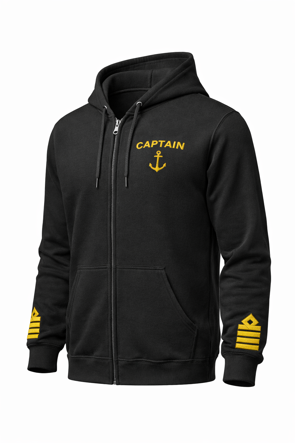 Captain Uniform Zip Hoodie – Epaulettes & Rank Embroidery