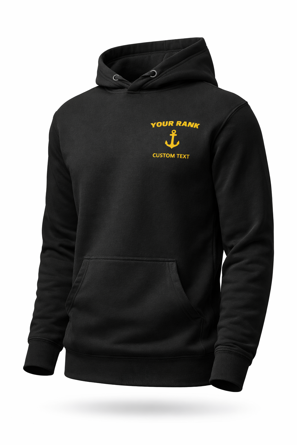Personalized Merchant Navy Hoodie with Custom Embroidered Rank & Text