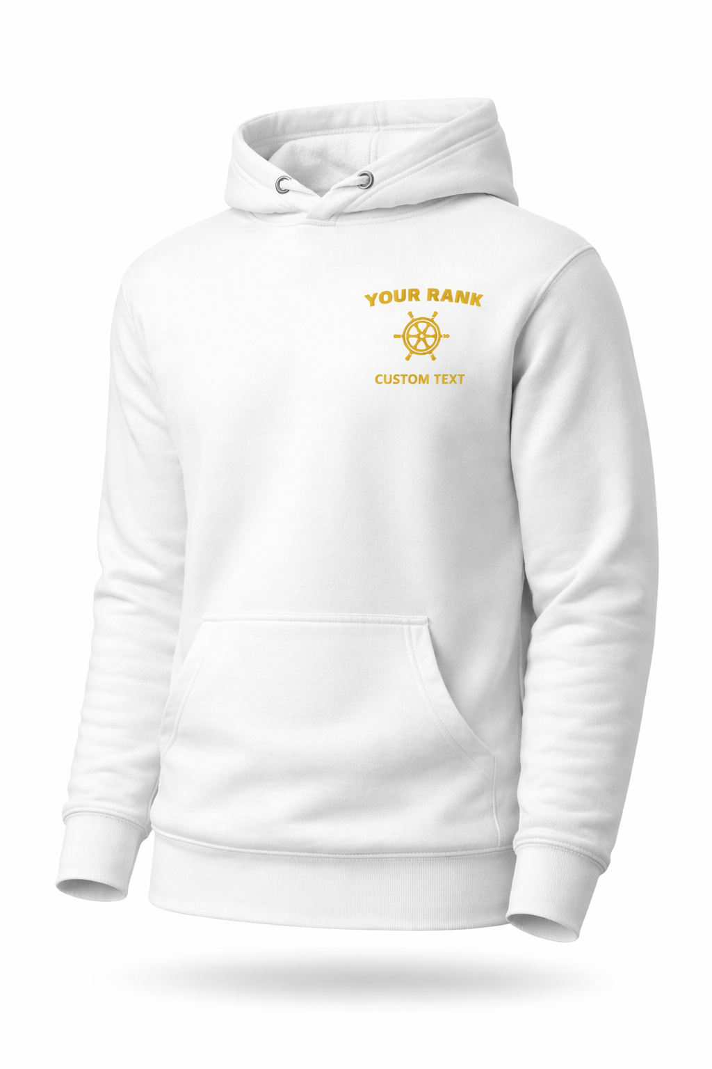 Personalized Merchant Navy Hoodie with Custom Embroidered Rank & Text